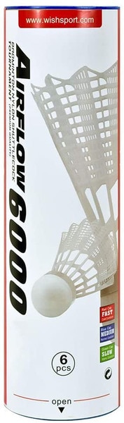 Airflow 6000 Badminton Tournament Shuttlecock (6pk): Single Tube